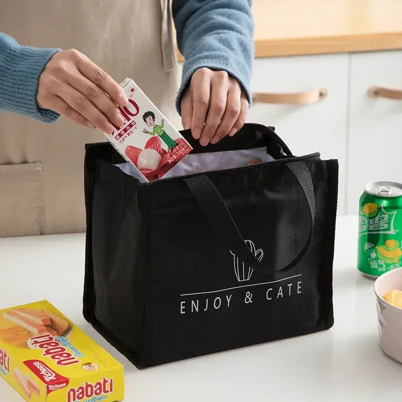Contracted Style Insulated Lunch Bag Durable Bento Pouch Thermal Insulated Lunch Box Tote Cooler Bag Lunch Container Lonchera