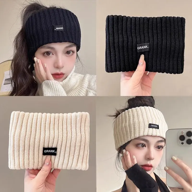 1/3pcs Winter Warm Wide Headband for Women High Quality Cotton Woolen Warm Forehead Knitting Elastic Hair Band Hair Accessories