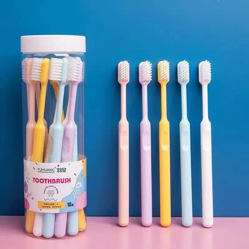 10 Pack Candy Color Toothbrush Simple And Fashionable Family Travel Women Men Soft Fur Japanese Toothbrush