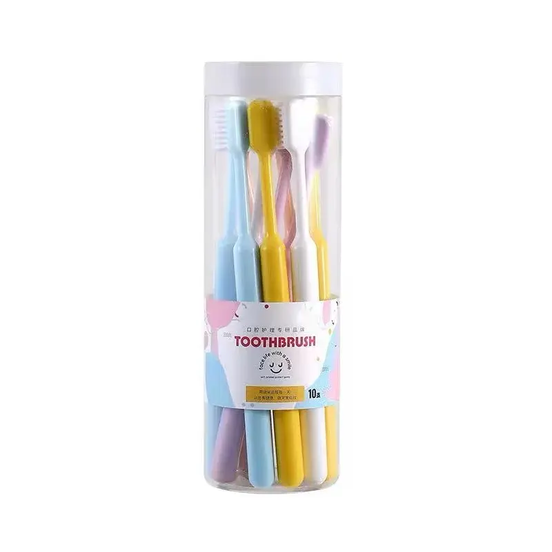 10 Pack Candy Color Toothbrush Simple And Fashionable Family Travel Women Men Soft Fur Japanese Toothbrush
