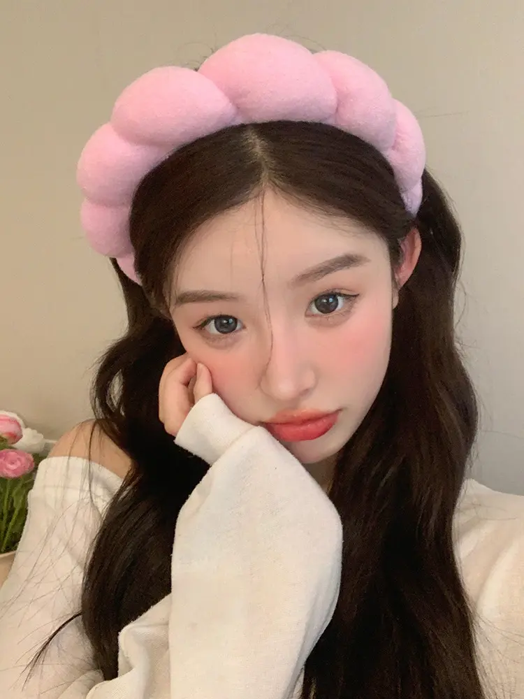3Pcs/Set Wash Face Headbands For Women Coral Fleece Hair Bands Cuff Waterproof Bands Absorbent Wristbands Head Band Hair Parts