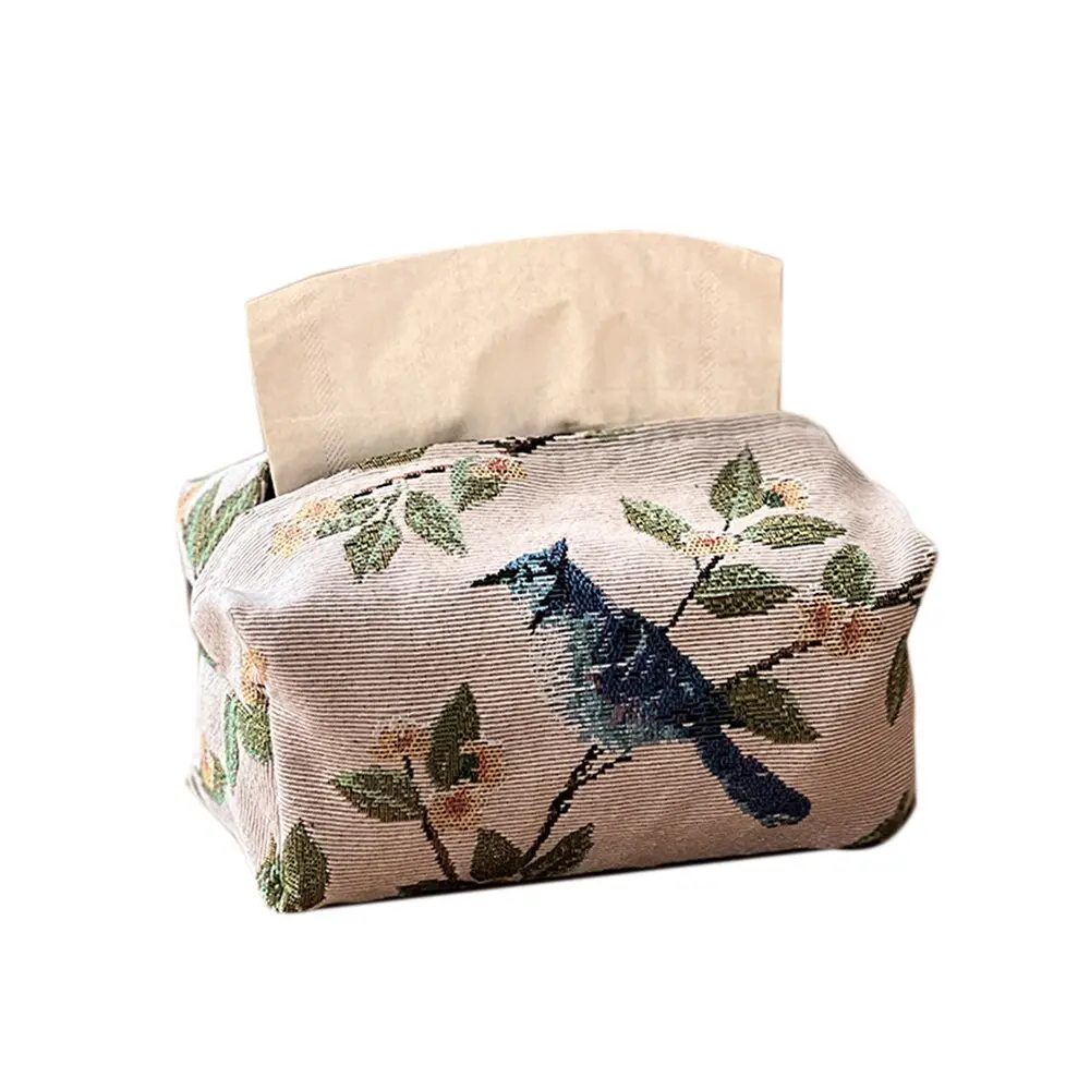 European Vintage Style Tissue Box Living Room Table Storage Bag Jacquard Drawn Paper Bag Household Desktop Paper Drawn Bag