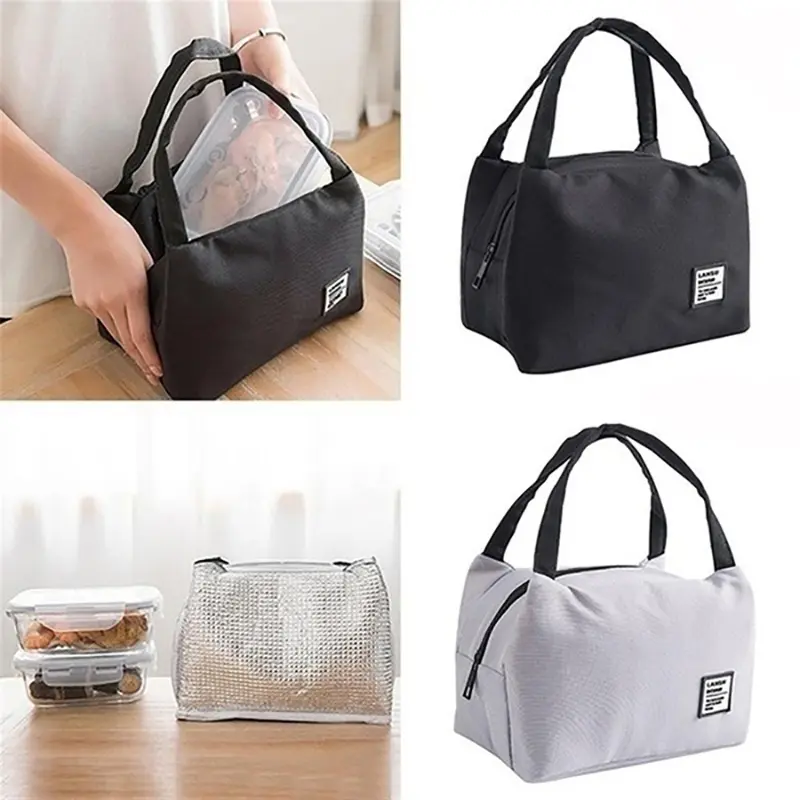 Portable Lunch Bag 2024 New Thermal Insulated Lunch Box Tote Cooler Bag Bento Pouch Lunch Container School Food Storage Bags