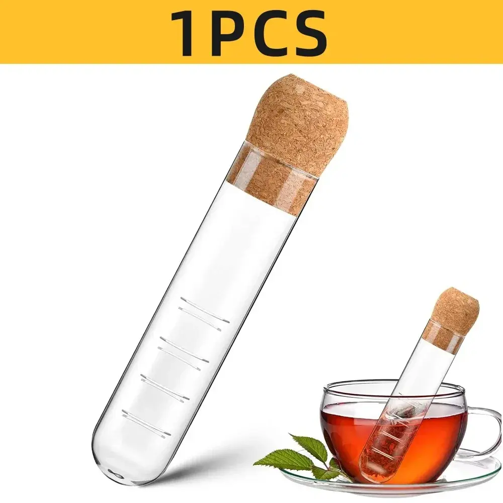 Creative Glass Tea Infuser Pipe Glass Design Tea Strainer For Mug Fancy Filter For Puer Tea Herb Tea Tools With Cork Stopper