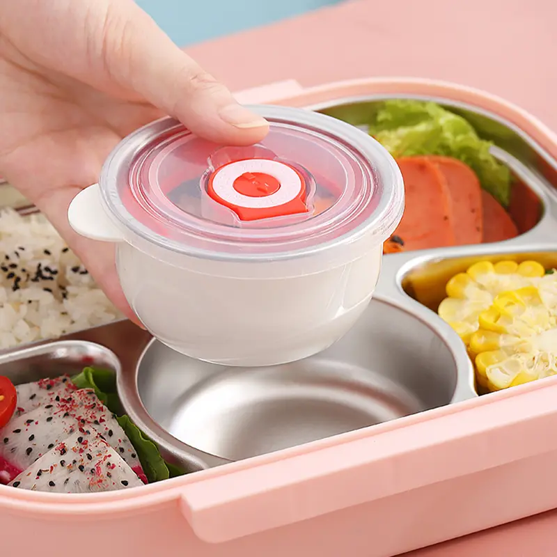 1550ML Stainless Steel Lunch Box Kids School Kawaii Bento Box Portable Sealed Food Storage Container for Student Office Worker
