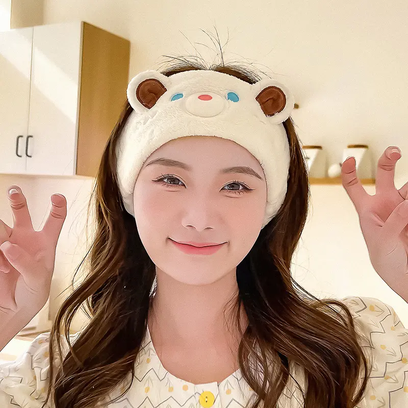 Cat Coral Cartoon Headband for Washing Your Face Wash Headband Skincare Bands Women Girls Headwear Hair Accessories Hairbands