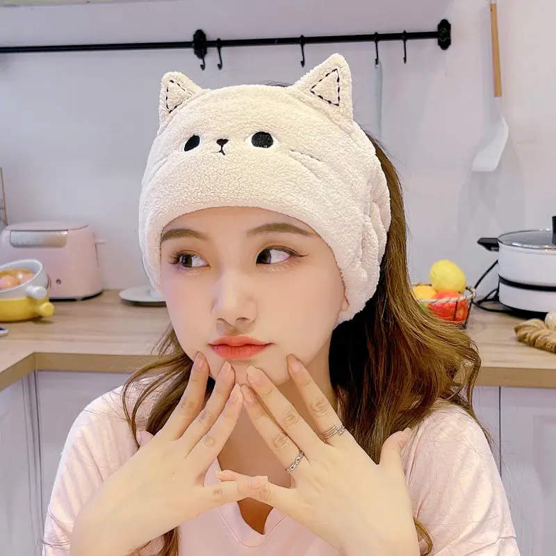 Cat Coral Cartoon Headband for Washing Your Face Wash Headband Skincare Bands Women Girls Headwear Hair Accessories Hairbands