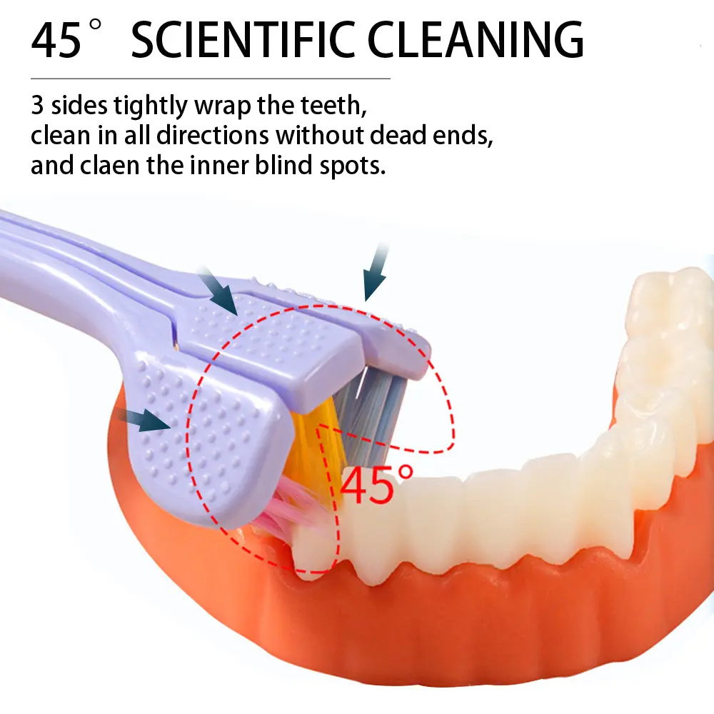 Three Sided Soft Hair Tooth Toothbrush Adult Toothbrush Ultra Fine Soft Bristle Oral Care Safety Teeth Brush For Oral Health