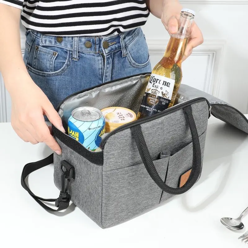 Lunch Bag with Shoulder Strap Handle Cooler Bag Women Portable Food Bag for Work Student Thermal Lunch Box Fridge Bag