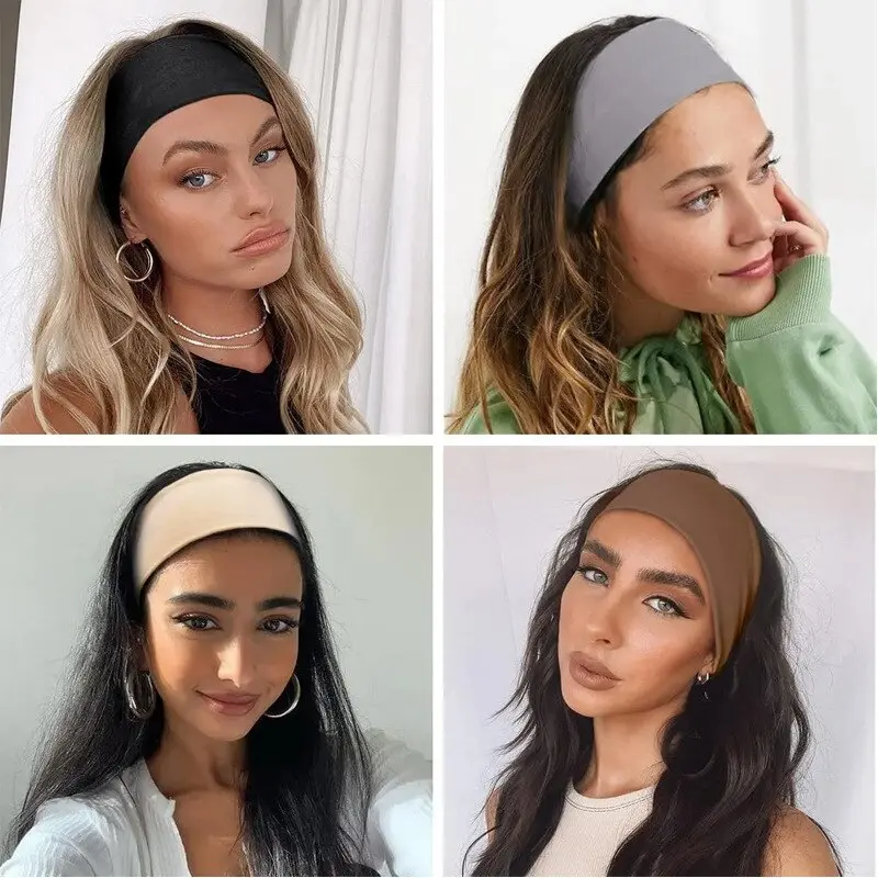 Women Headband Solid Color Twist Cotton Wide Turban Twist Knitted Cotton Sport Yoga Hairband Twisted Knotted Headwrap