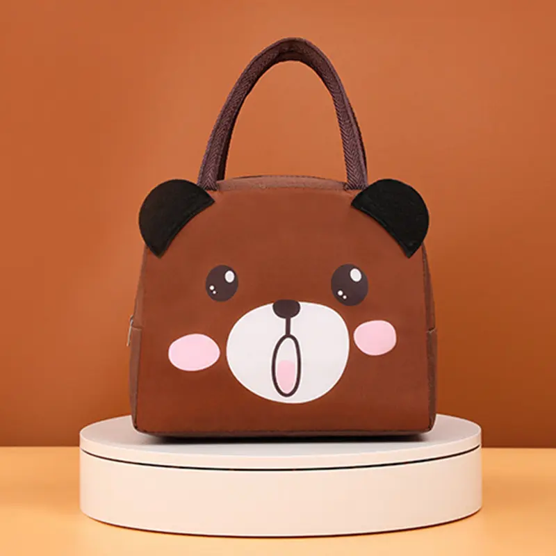 Cartoon Animal Stereo 3D Lunch Bag Storage Bags For Children Outdoor Picnic Lunch Box Hangbag Insulation Waterproof Kids Tote