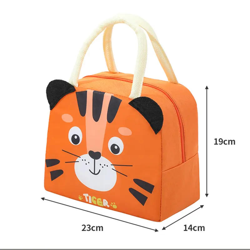 Cartoon Animal Stereo 3D Lunch Bag Storage Bags For Children Outdoor Picnic Lunch Box Hangbag Insulation Waterproof Kids Tote