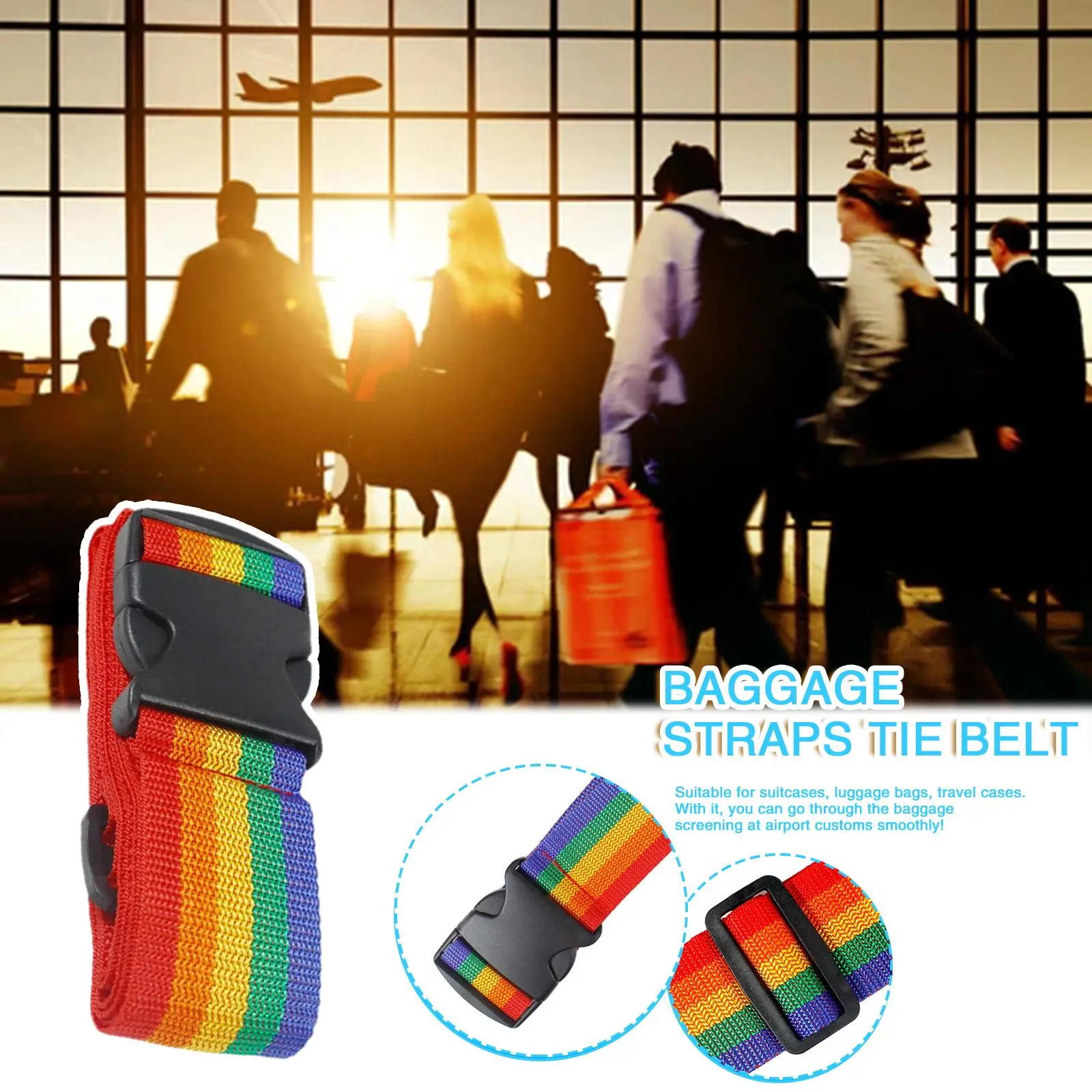 Thickened Travel Crossbody Bag Luggage Strap Box Adjustable No Password Lock Packing Safety Belt Baggage Bundling Belt