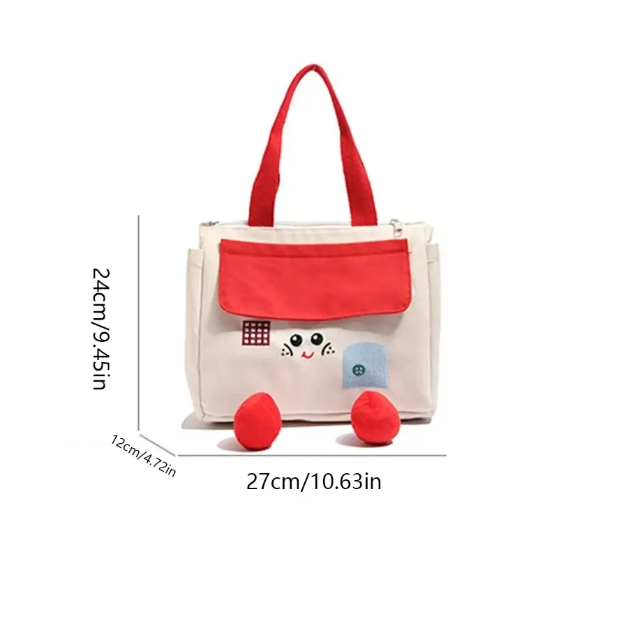 Cute House Lunch Box Bag Portable Cartoon Insulated Tote Bag with Handle Thickened Picnic Travel Storage Bags Students Snack Bag