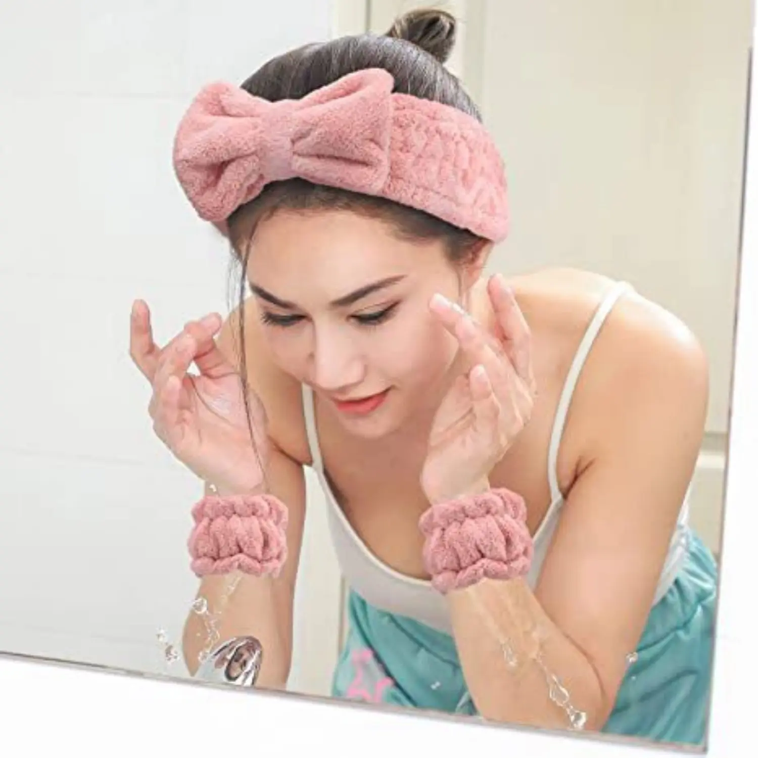 Wash Face Headband for Women Girls Puffy Hair Band Makeup Bubble Retro Terry Cloth Headbands Hair Accessories Headwear