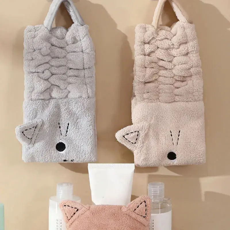 2024 New Cat Coral Fleece Wash Face Hairbands For Women Girls Headbands Headwear Hair Bands Hair Accessories Bow