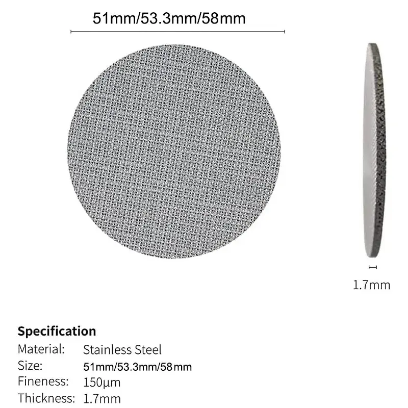 51/53.5/58.5MM Coffee Filter Plate Replacement Backflush Filter Mesh Screen Portafilter for Coffee Machine Handle Puck Screen