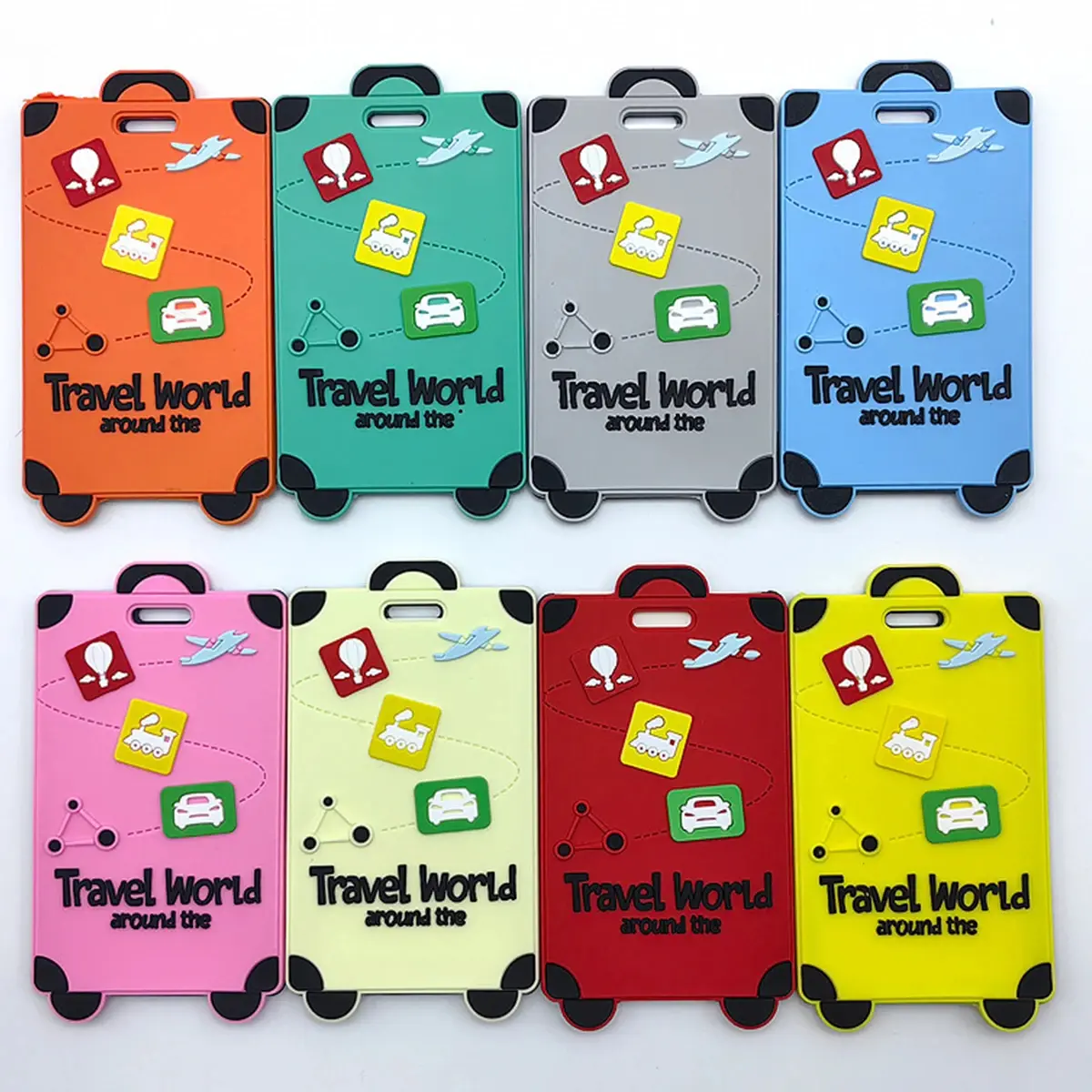 Cartoon PVC Soft Rubber Luggage Tag Baggage Handbag Label Creative Waterproof Boarding Pass Hangtag Travel Accessories