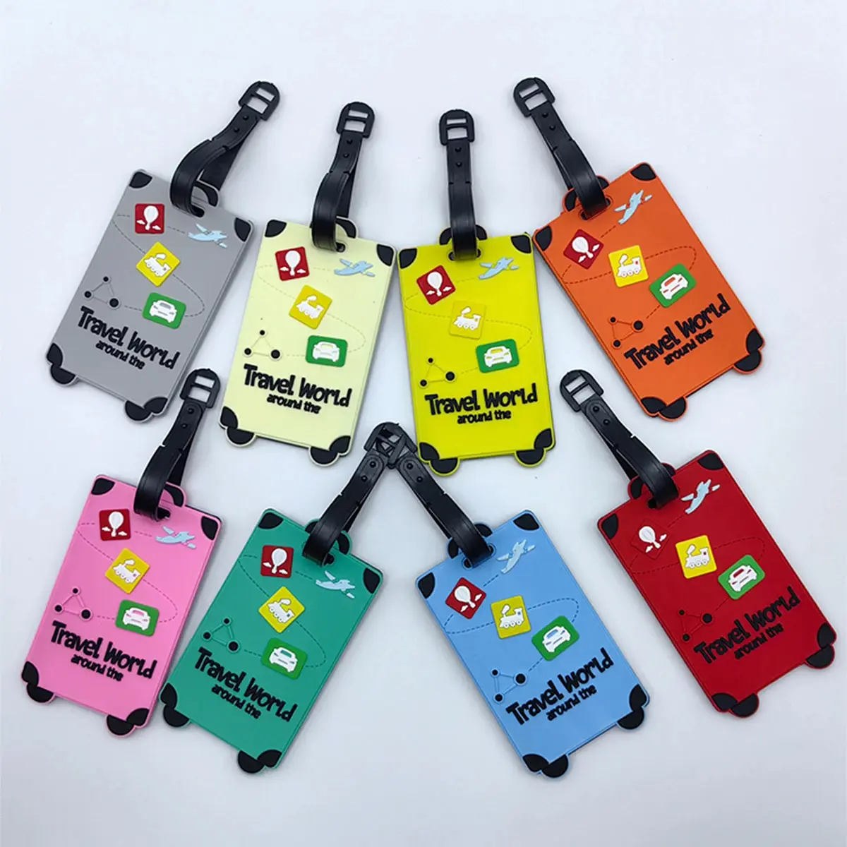 Cartoon PVC Soft Rubber Luggage Tag Baggage Handbag Label Creative Waterproof Boarding Pass Hangtag Travel Accessories
