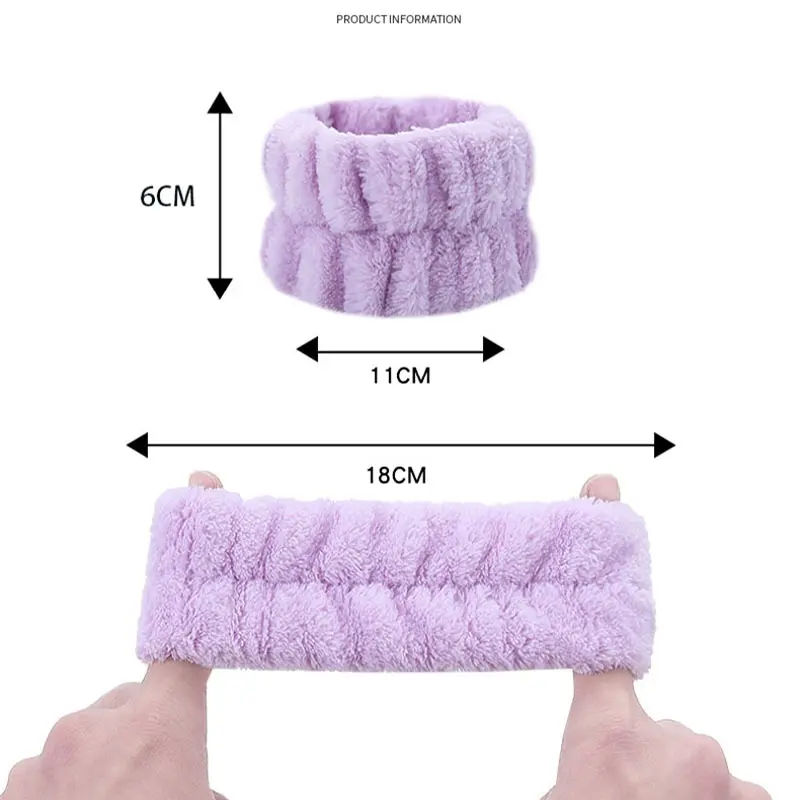 Toiletry And Makeup Headband Wrist Strap Women's Bracelet Scrunchie Striped Plaid Plush Face Wash Home headband