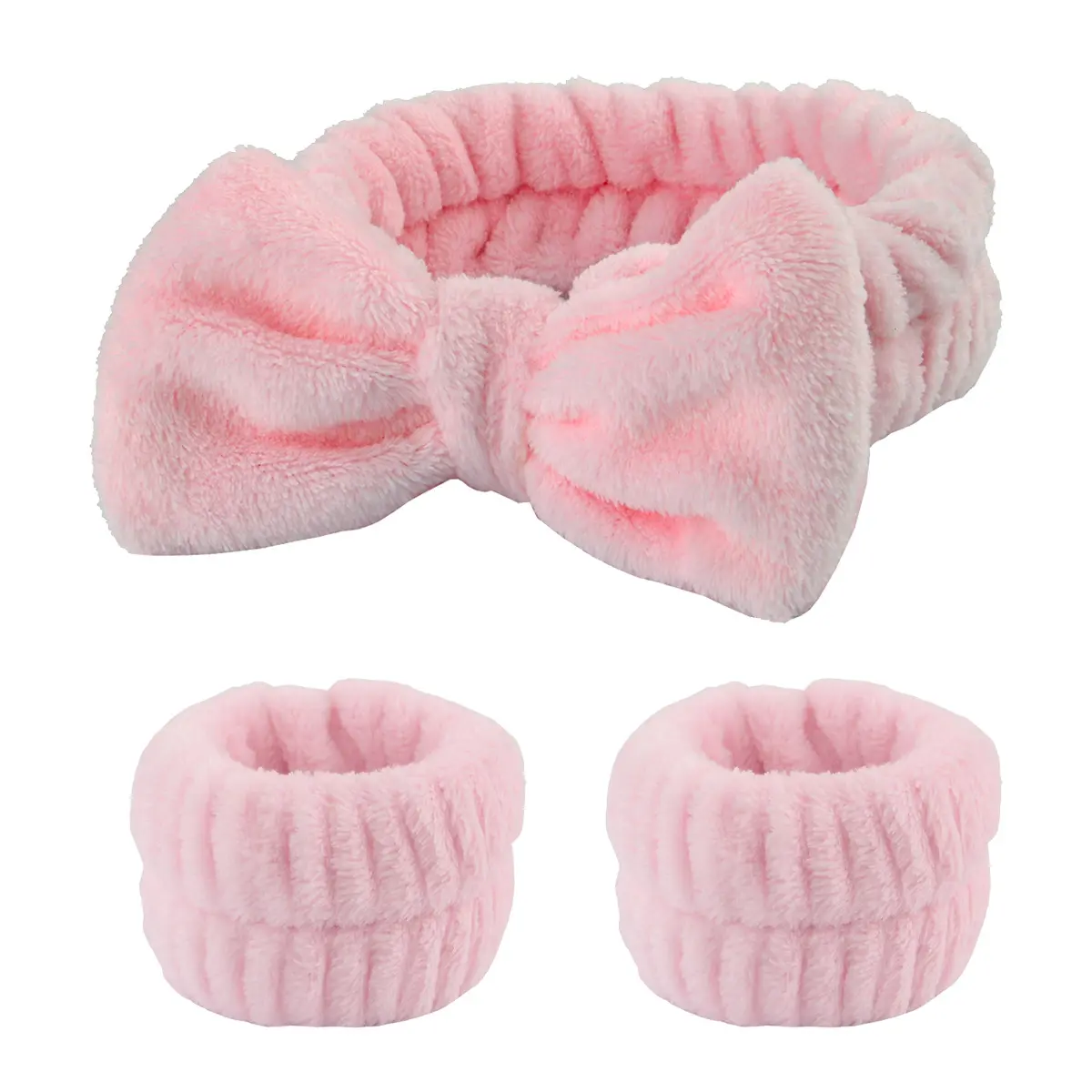 Toiletry And Makeup Headband Wrist Strap Women's Bracelet Scrunchie Striped Plaid Plush Face Wash Home headband