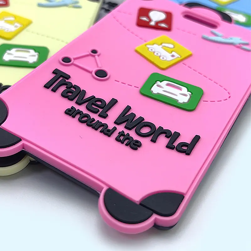 Cartoon PVC Soft Rubber Luggage Tag Baggage Handbag Label Creative Waterproof Boarding Pass Hangtag Travel Accessories