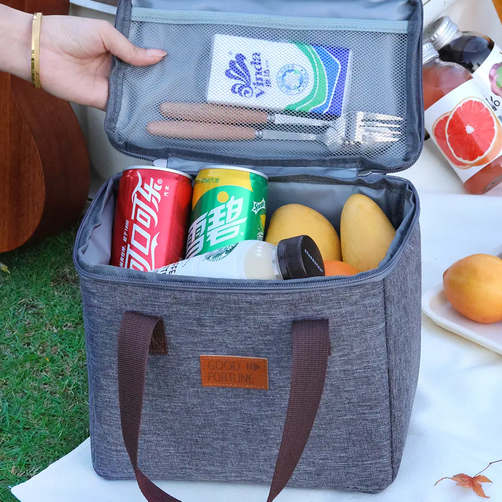 Portable Square Lunch Box Thermal Bag Waterproof Picnic Food Drinks Cooler School Office Insulation Bento Meal Storage Bags