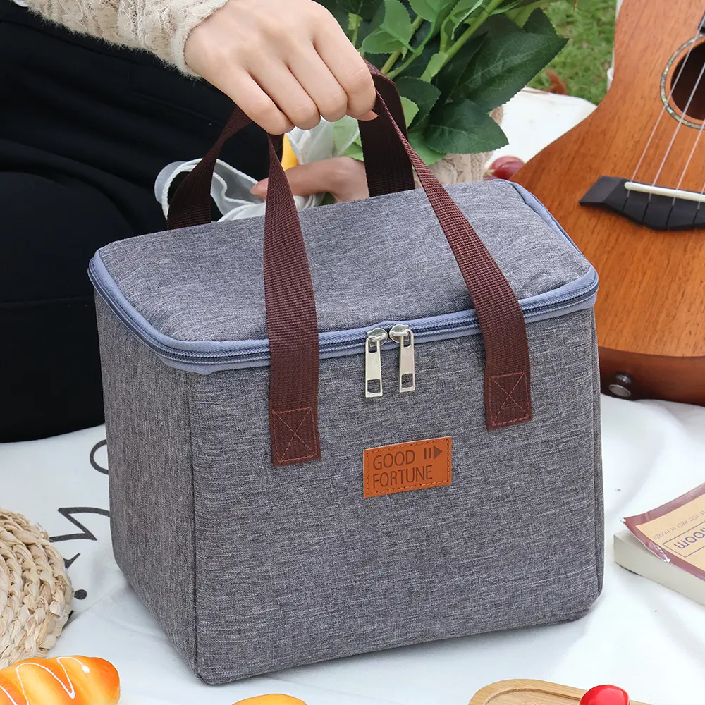 Portable Square Lunch Box Thermal Bag Waterproof Picnic Food Drinks Cooler School Office Insulation Bento Meal Storage Bags