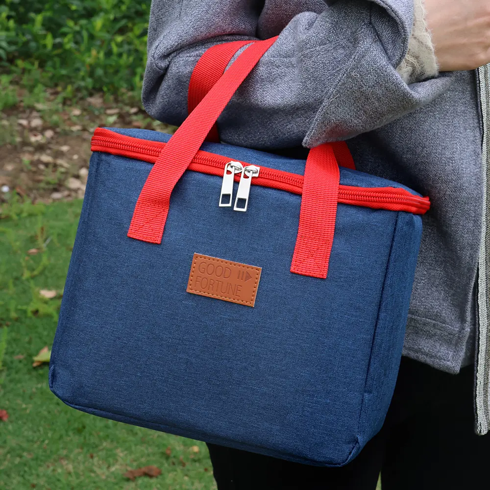 Portable Square Lunch Box Thermal Bag Waterproof Picnic Food Drinks Cooler School Office Insulation Bento Meal Storage Bags