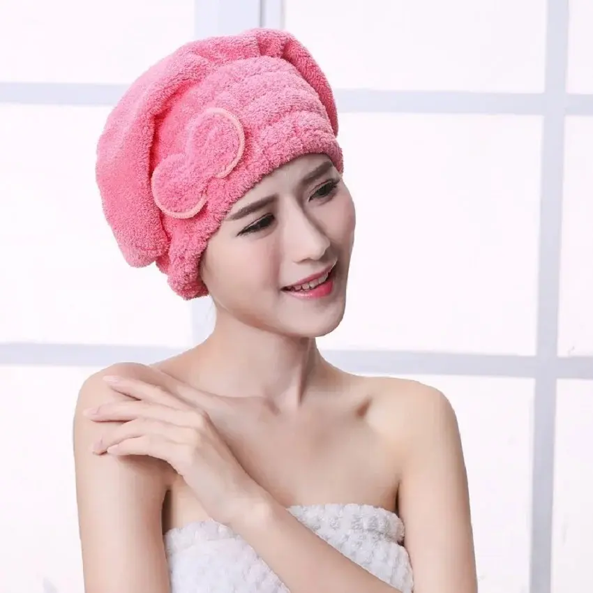 1Pcs Microfibre Quick Hair Drying Bath Towel Spa Bowknot Wrap Towel Cap Bathroom Accessories Bonnets Women Designer Shower Cap