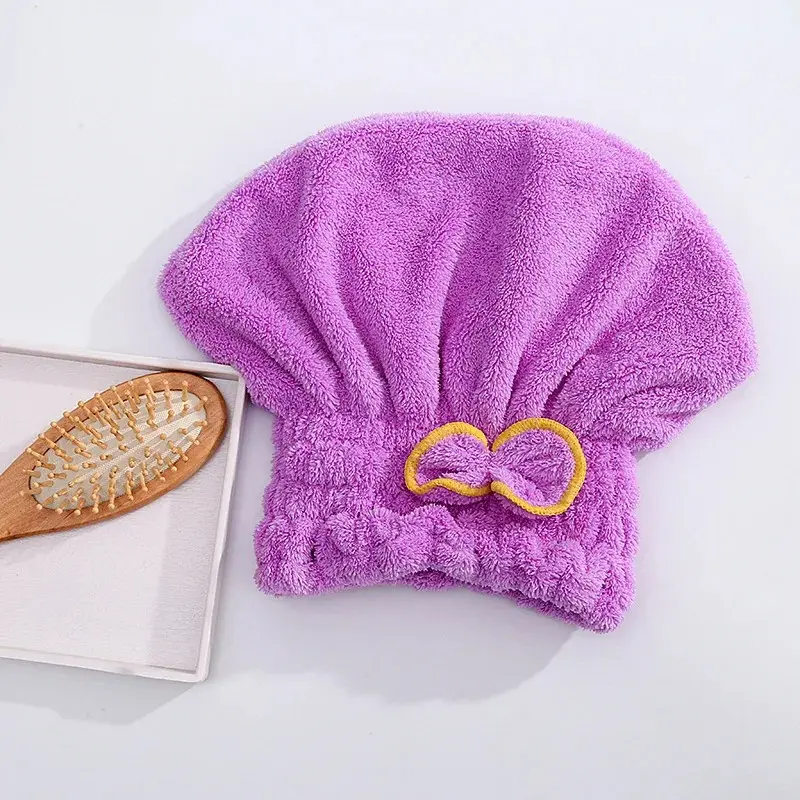 1Pcs Microfibre Quick Hair Drying Bath Towel Spa Bowknot Wrap Towel Cap Bathroom Accessories Bonnets Women Designer Shower Cap