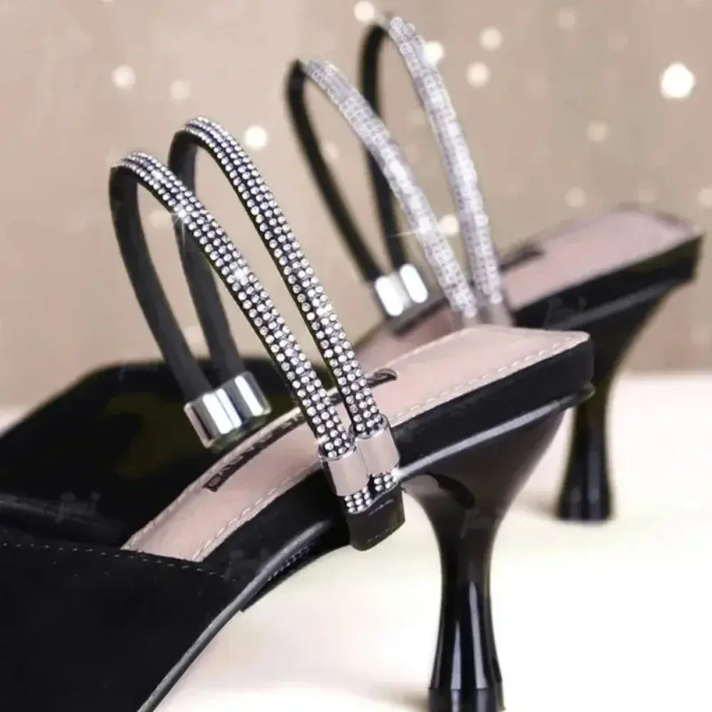 1Pair Women Diamond Shoelaces Anti-drop Heel Straps Belt Drill Fixed Belts Rhinestone High Heels Shoes Band Anti-loose