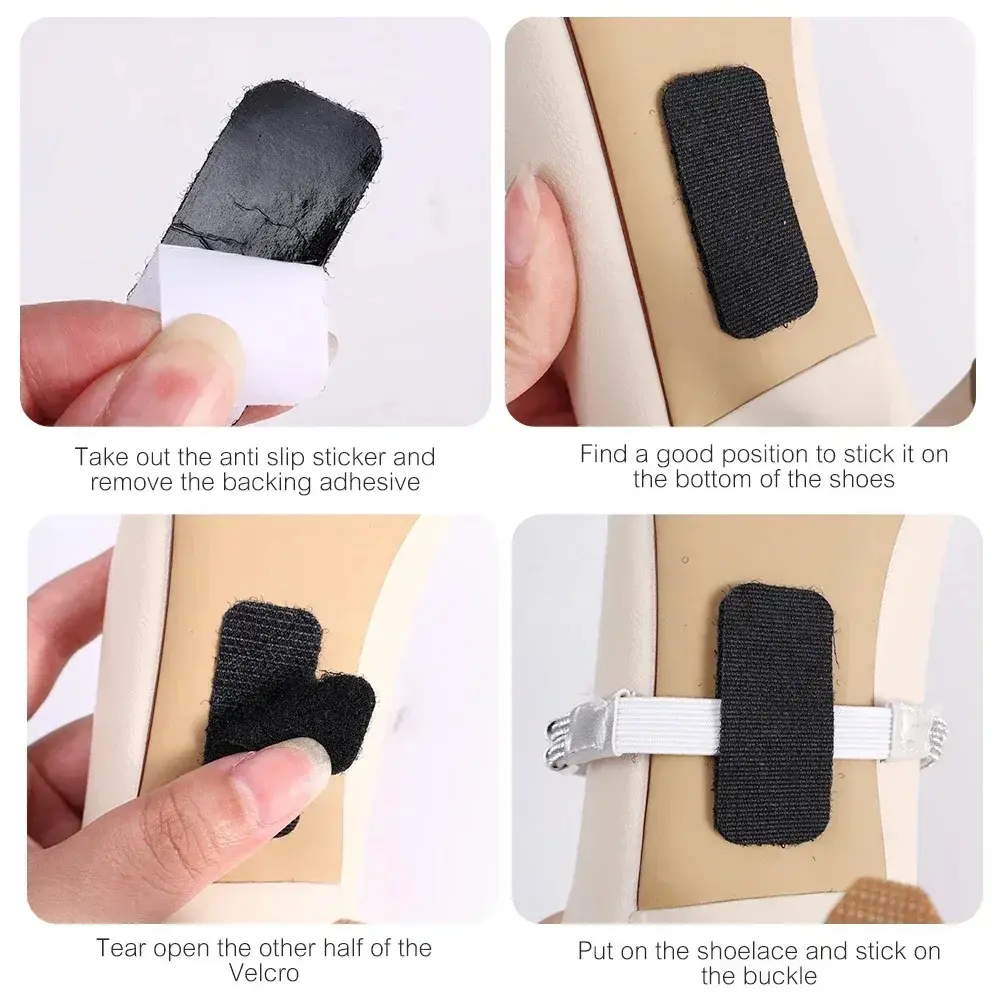 1Pair Women Diamond Shoelaces Anti-drop Heel Straps Belt Drill Fixed Belts Rhinestone High Heels Shoes Band Anti-loose