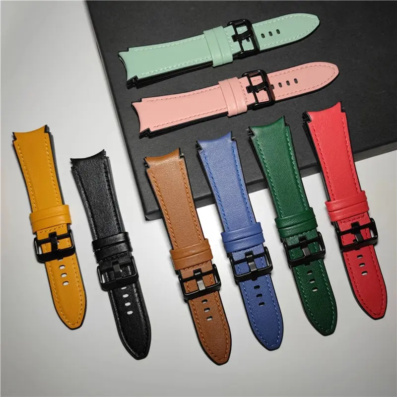 Leather+Silicone Replacement Strap for Samsung Galaxy Watch4 6 5 Pro 40mm 44mm Band Watch 6 4 Classic 47 43mm 46mm Bracelet Belt