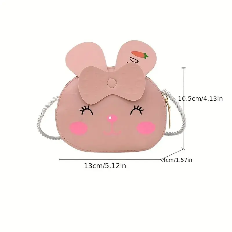 Mini Crossbody Bag for Children Cute Cartoon Animal Rabbit Baby Girls Shoulder Bags Boys Kids Small Coin Purse Handbags Wallet