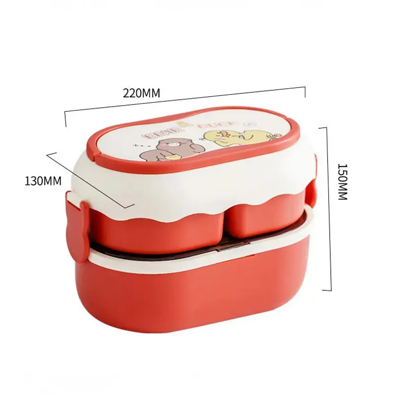Kawaii Portable Lunch Box For Girls School Kids Plastic Picnic Bento Box Microwave Food Box With Compartments Storage Containers