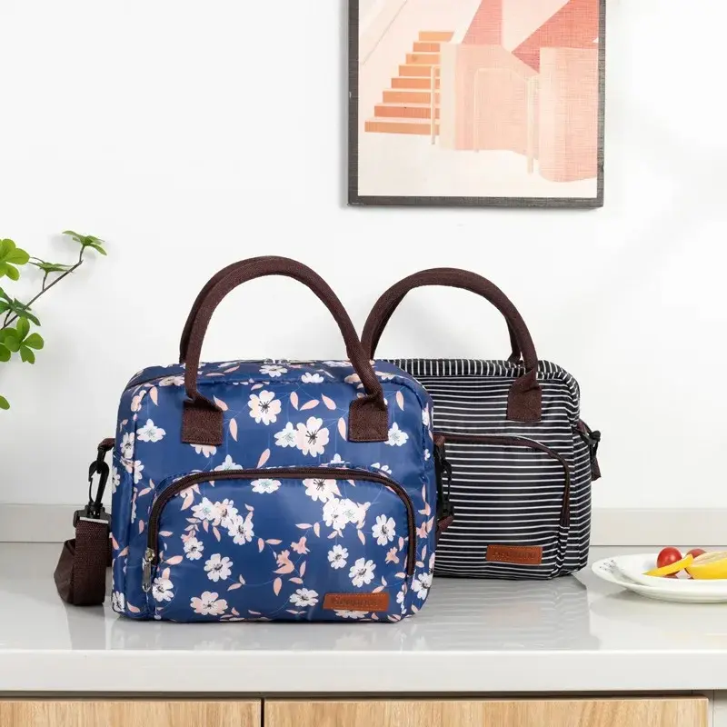 Large Capacity Portable Oxford Cloth Thermal Insulation Lunch Box Bag Crossbody Cooler Picnic Travel Food Preservation Storage