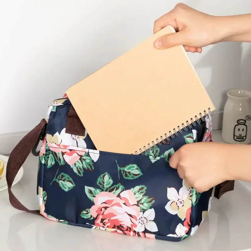 Large Capacity Portable Oxford Cloth Thermal Insulation Lunch Box Bag Crossbody Cooler Picnic Travel Food Preservation Storage