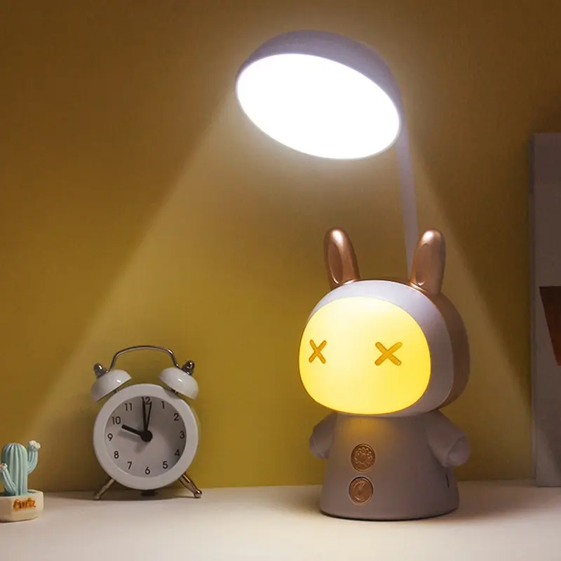 Portable Cute Desk Lamp Usb Rechargeable Dimmable Study Table Lamp Bedside Led Night Light for Reading Work Kids Birthday Gift