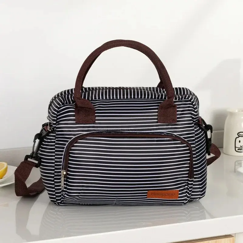 Large Capacity Portable Oxford Cloth Thermal Insulation Lunch Box Bag Crossbody Cooler Picnic Travel Food Preservation Storage