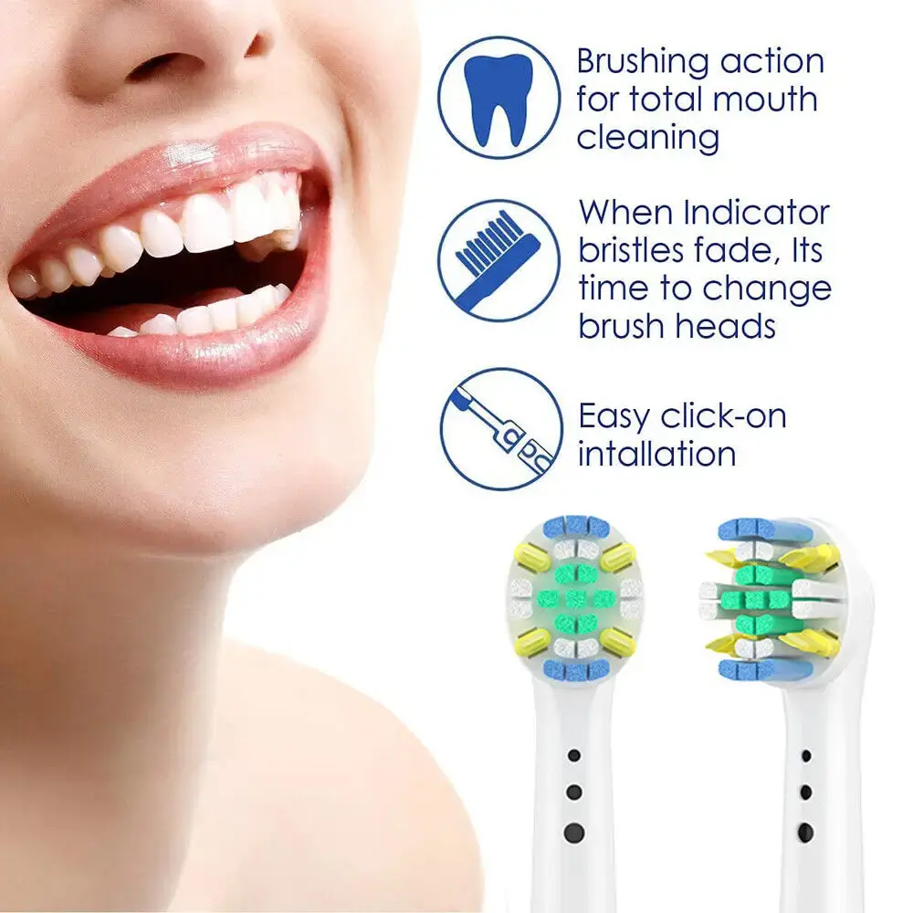 8/16Pcs Replacement Brush Heads for Oral B Electric Toothbrushes Floss Cross Action 3D Pro White Precision Standard Daily Clean
