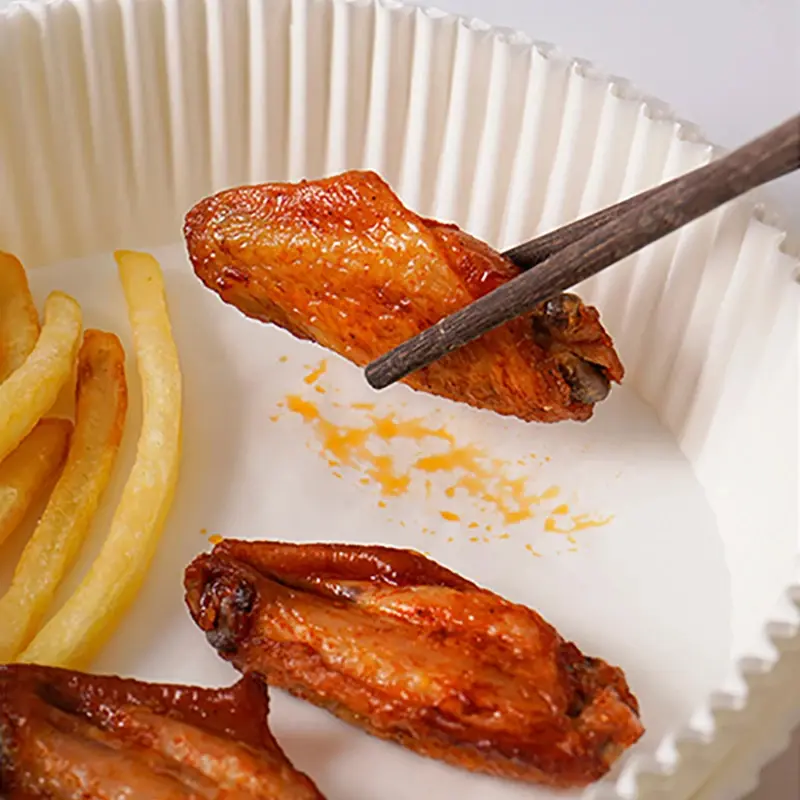 100 Pcs 16cm/20cm Air Fryer Disposable Paper Liner Non-Stick Barbecue Plate Round Oven Pan Pad for Air Fryer Micro-Wave