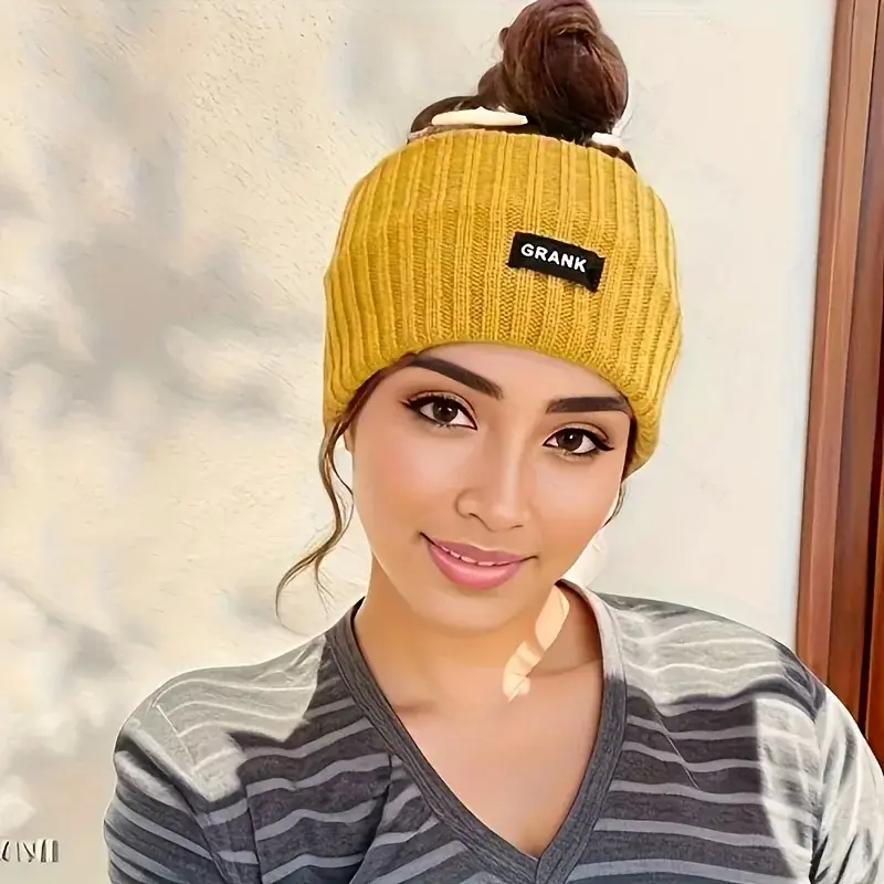 Women Winter Wide Headband Solid Color Knitted Warm Headwrap Girls Punk Elastic Headwear Sports Hair Bands Accessories