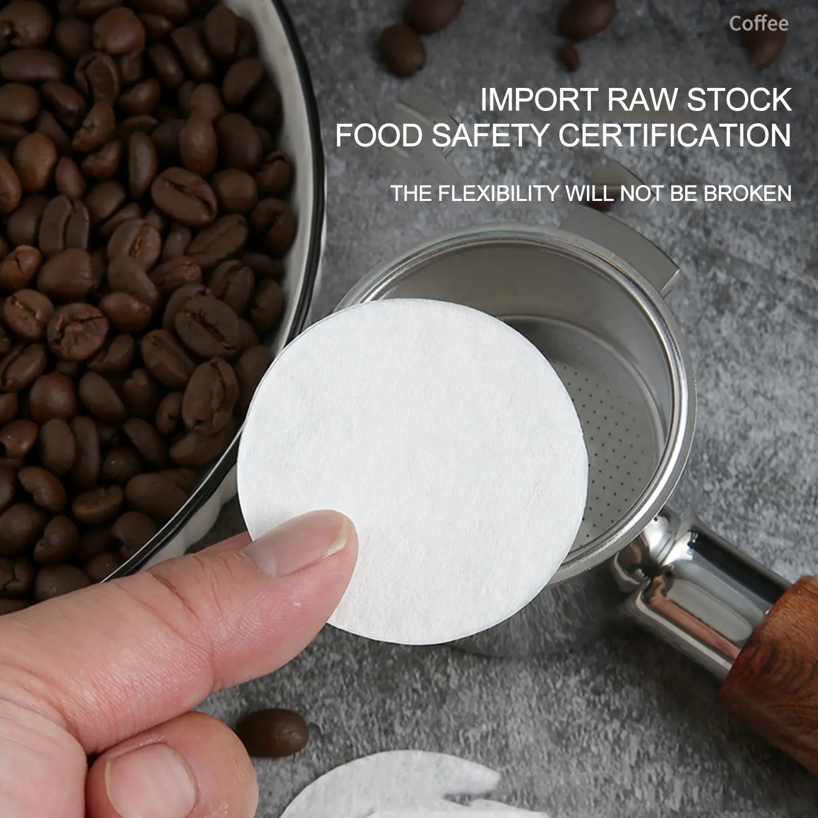 200Pcs Coffee Filter Paper 51mm/54mm/58mm Home Handle Special Powder Bowl Filter Paper Secondary Water Filter Paper Coffee Tools