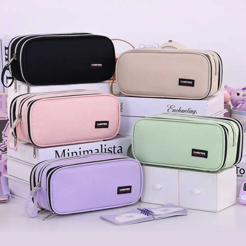 High Capacity School Pencil Case With Pen Holder Pencil Bag Student Stationery Storage Creative Makeup Storage Bag