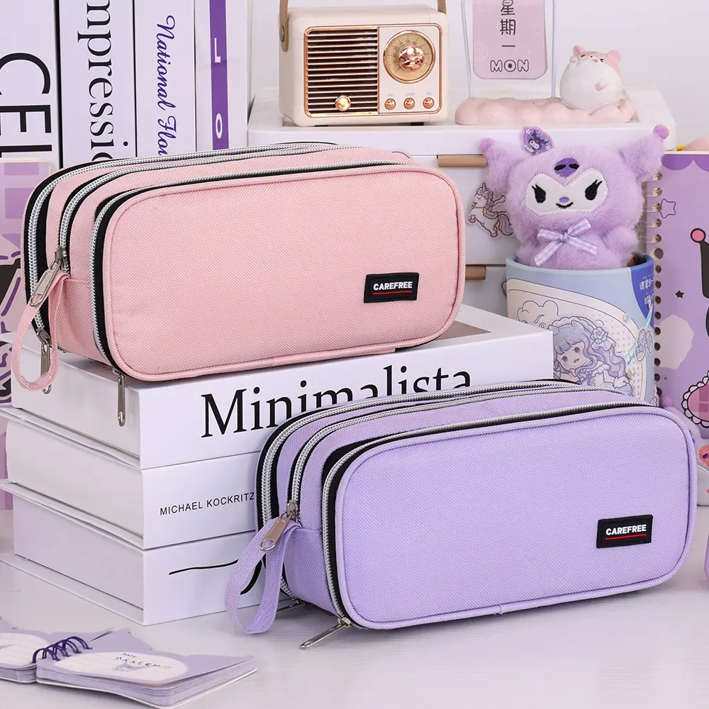 High Capacity School Pencil Case With Pen Holder Pencil Bag Student Stationery Storage Creative Makeup Storage Bag