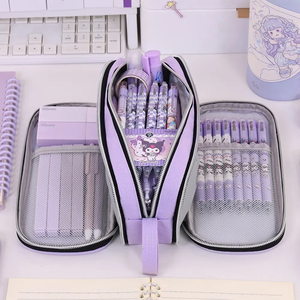 High Capacity School Pencil Case With Pen Holder Pencil Bag Student Stationery Storage Creative Makeup Storage Bag