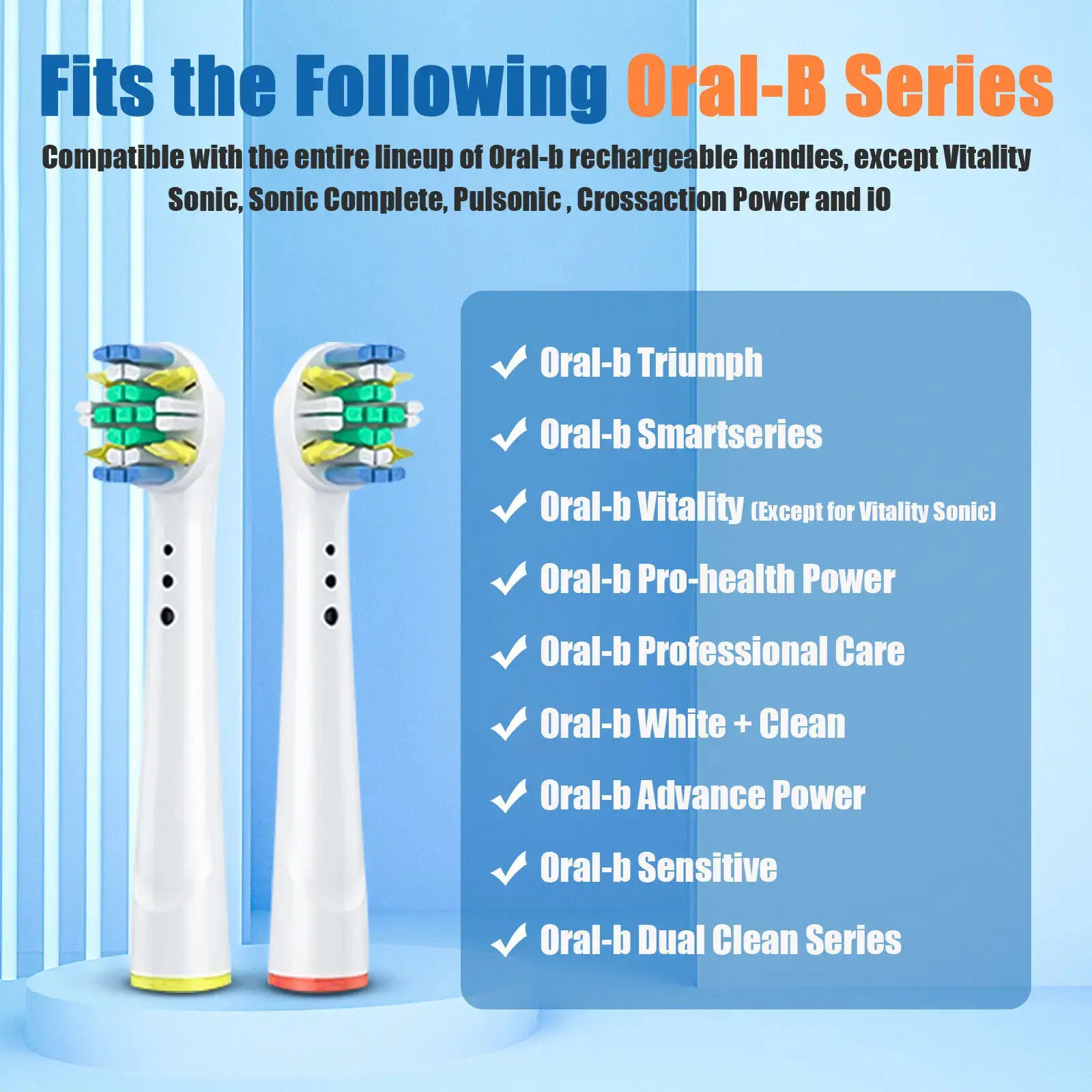 Electric Toothbrush Nozzles For Oral B Braun 3D White Floss Action Precision Clean Gum Care Universal Toothbrush Heads for OralB