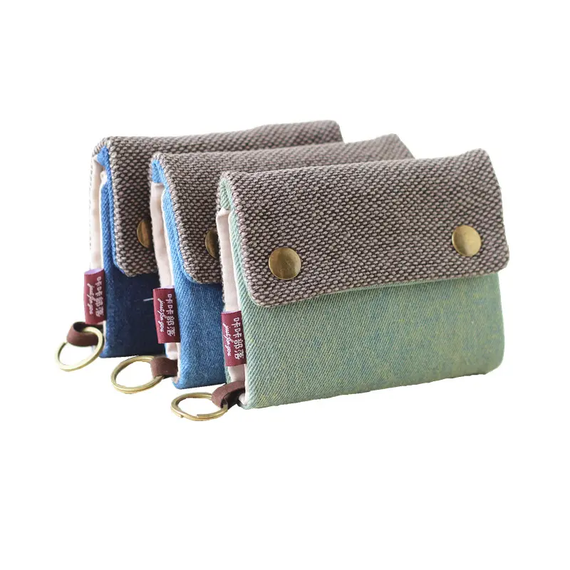 Canvas Cartoon Totoro Cat Printed Dog Women Fold Short Wallet Organizer Cute Mini Money Key Bag Coin Pocket Purse for Children