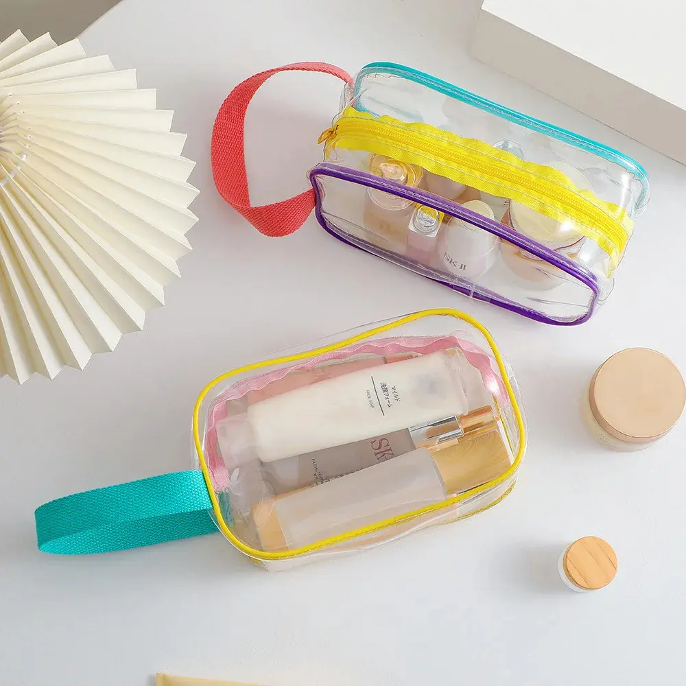 PVC Transparent Waterproof Makeup Bag For Women Cosmetic Bag Cases Big Capacity Toiletry Bag Summer Beach bag